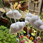 Crochet cradle hanging /cot mobile with bells