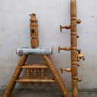Malaysian Teak Wood Cradle, Dimensions: L53×W32×H42 Inches