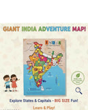 Wooden India map puzzle with colorful state pieces, smooth child-safe wooden construction, and educational design to help children learn India's geography, states, capitals, and problem-solving skills.