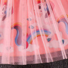 Unicorn Theme Net Partywear Dress/Frock