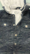 GINI AND JONY  Boys Charcoal Grey Solid Corduroy Jacket With Detachable Hood