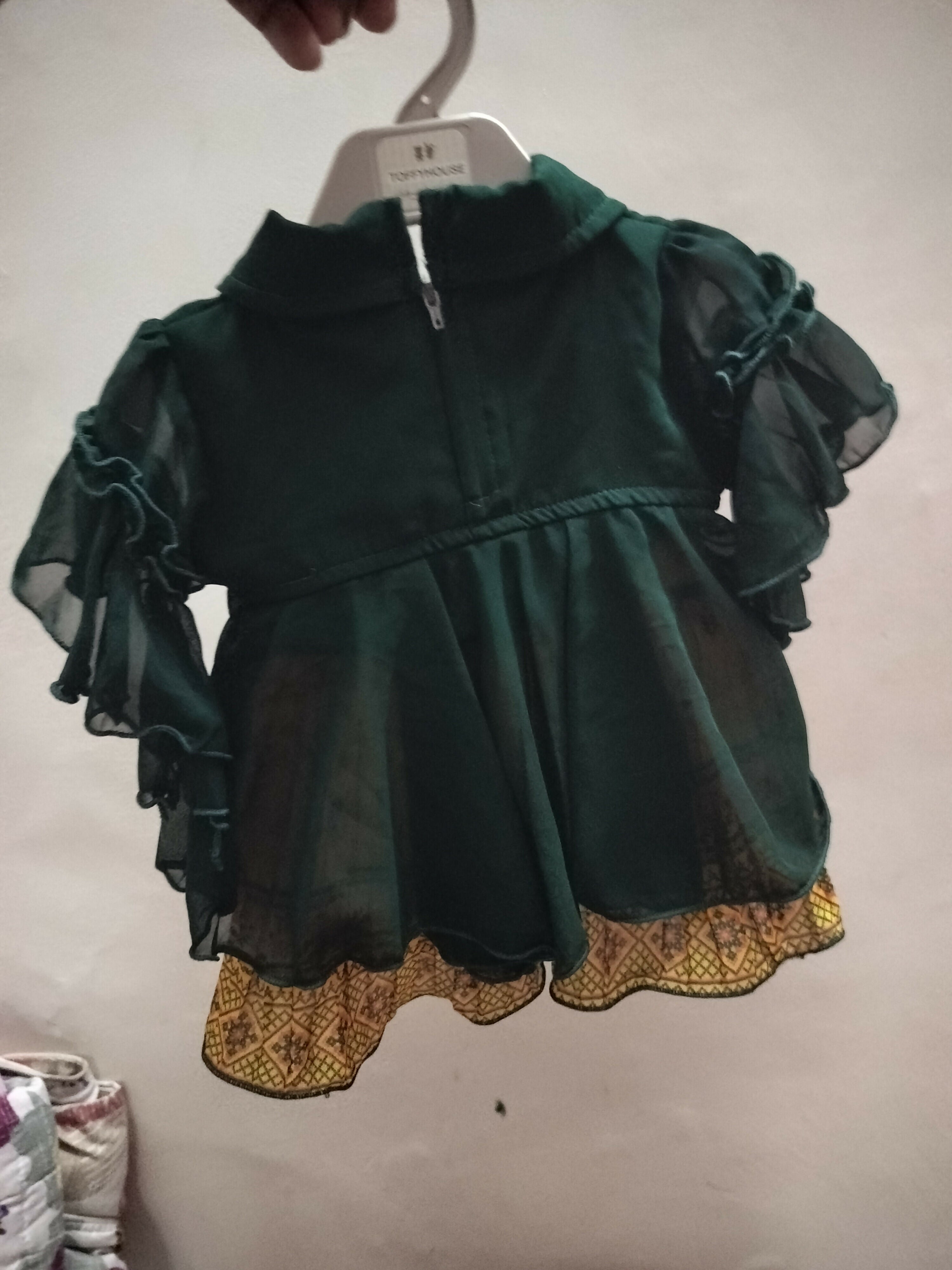 Green Skirt Top For Baby Girl