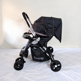 LuvLap Galaxy 18257 Baby Stroller Pram Reversible Recline 15kg Navy Black B169