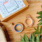 BABYCOV Cute Whale and Penguin Natural Neem Wood Teethers for Babies | Natural and Safe | Goodness of Organic Neem Wood | Both Chewing and Grasping Toy | Set of 2 (Age 4+ Months) - PyaraBaby