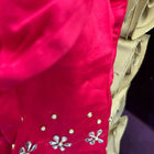 Pure georgette lehenga set for baby girls with handwork butti and matching accessories, plus a stylish baby boy kurta-pyjama set for festive elegance.