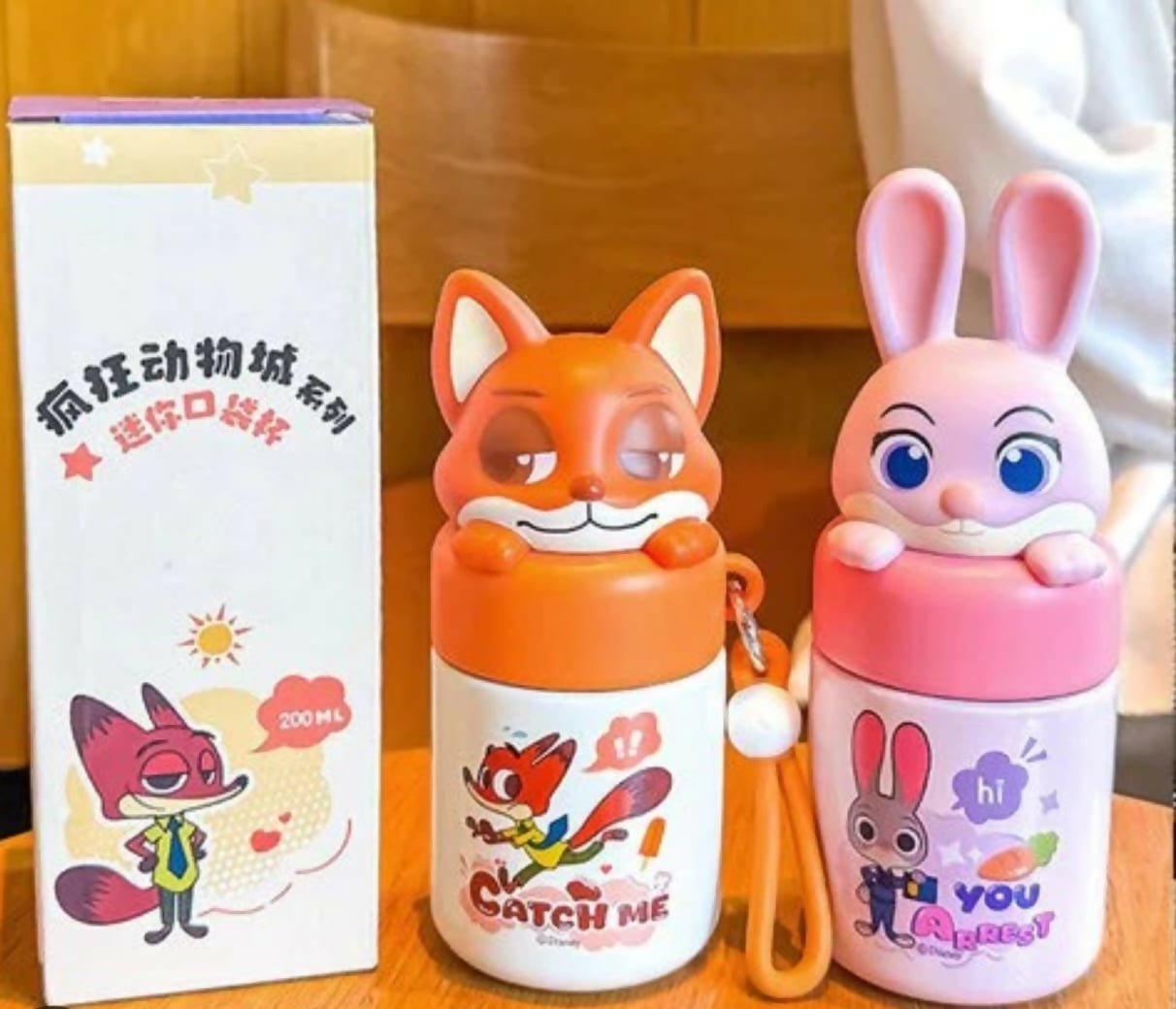 Original Disney Zootopia Insulated Steel Food Jar – 200ml featuring a compact stainless steel insulated design, secure lid, and fun Zootopia character theme for carrying small meals and snacks.