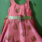 DOLLY BE Girls Frock (Shiny Orange Digital Print)