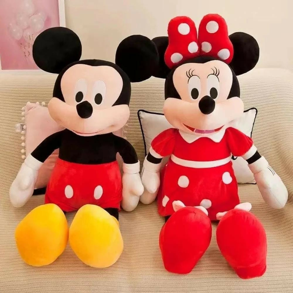 Plush toys of Mickey and Minnie Mouse 
