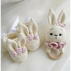 Crochet New Born Baby Gift Set/ Crochet Handmade Rattle And Shoes Set