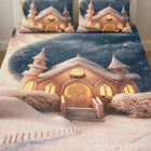 Bedding set with a snowy village design 