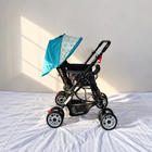 R FOR RABBIT  Lollipop Lite Baby Stroller Blue Abstract Reversible Reclining B190
