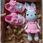 Crochet Bunny Soft Toy with Shoes – Handmade, Adorable & Safe Plush Toy for Babies