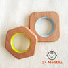 BABYCOV Cute Square and Hexagon Natural Neem Wood Teethers for Babies | Natural and Safe | Goodness of Organic Neem Wood | Both Chewing and Grasping Toy | Set of 2 (Age 4+ Months)