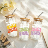 Teacher's Day Special Personalized Glass Tumbler with Steel Straw