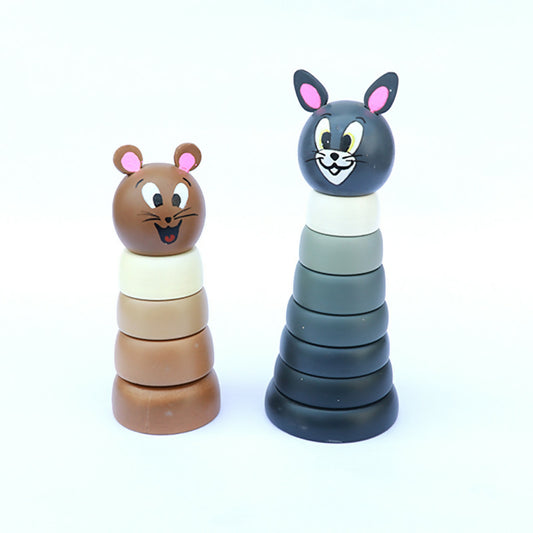 Explore creativity and fine motor skills with the Cat Mouse Stacker for Kids – a classic stacking toy that enhances hand-eye coordination and offers practice in lacing or threading.