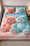 Bedding set with pink and blue teddy bears