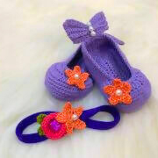 Booties with Headband For Baby Girl - PyaraBaby