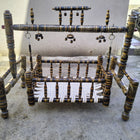 Wooden Cradle with Palna Malaysian Teak Wood, Dimensions: 26W×40H in inch