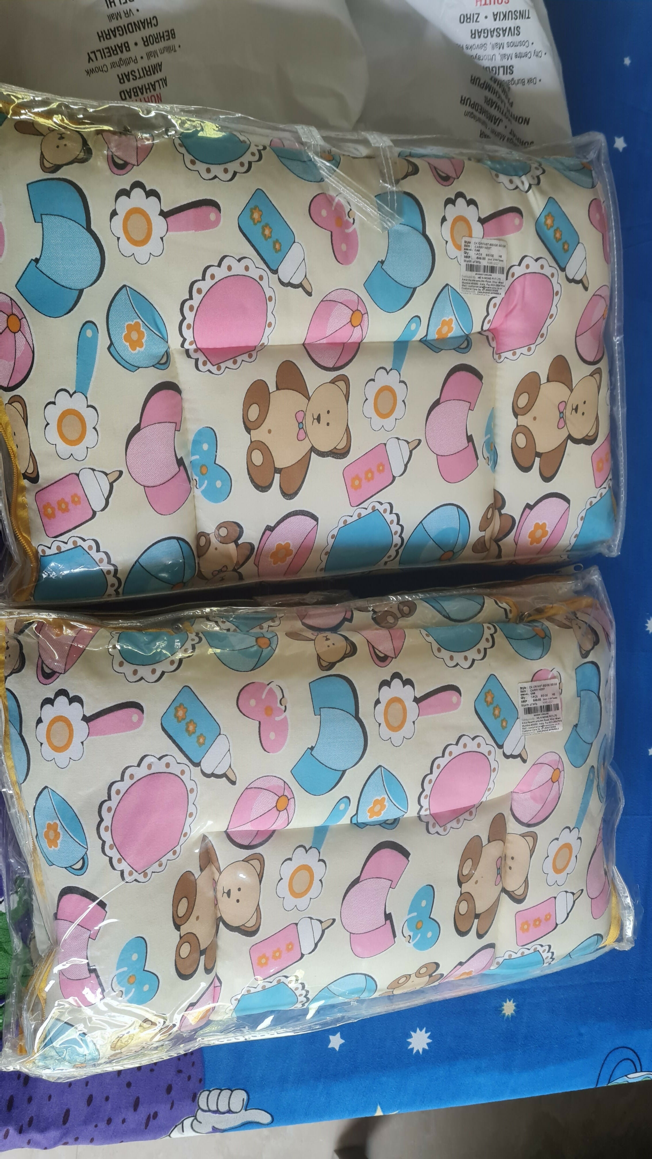 Sleeping Bags / Carry Nest Teddy Print ( Combo of 2) - PyaraBaby