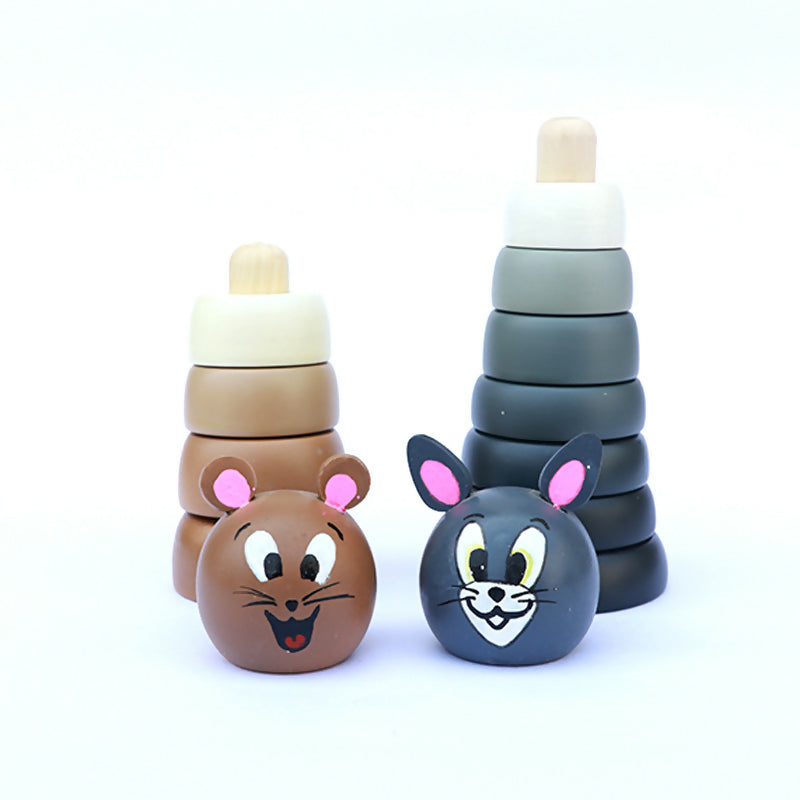 Explore creativity and fine motor skills with the Cat Mouse Stacker for Kids – a classic stacking toy that enhances hand-eye coordination and offers practice in lacing or threading.