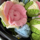 Colorful knitted flowers 