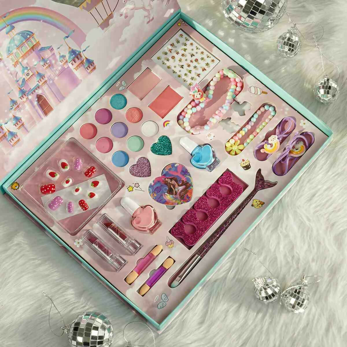 This toy child accessories and makeup playset specially designed for little girls age 3-12.