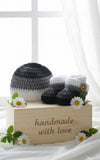Crochet shoes and beanie set