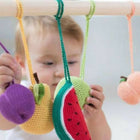 Handcrafted Crochet Play Gym Set / Cradle Hanging Set: 100% cotton yarn, safe and vibrant toys for baby’s playtime and naptime.