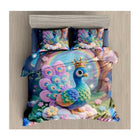 Colorful peacock design on a King Size Bedsheet 