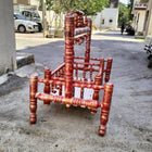 Wooden Cradle with Palna Malaysian Teak Wood, Dimensions: 26W×40H in inch