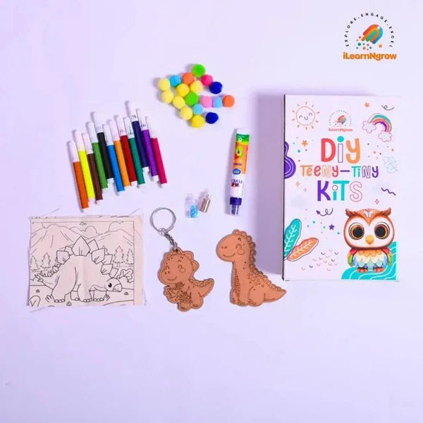 I LEARNN GROW Teeny Tiny Pen Stand + Teeny Tiny Fridge Magnet + Teeny Tiny Dino Painting Kit