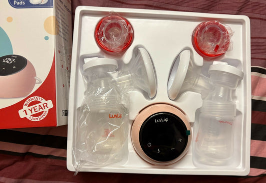 LUVLAP Adore double electric breast pump for efficient, comfortable, and quick milk expression.