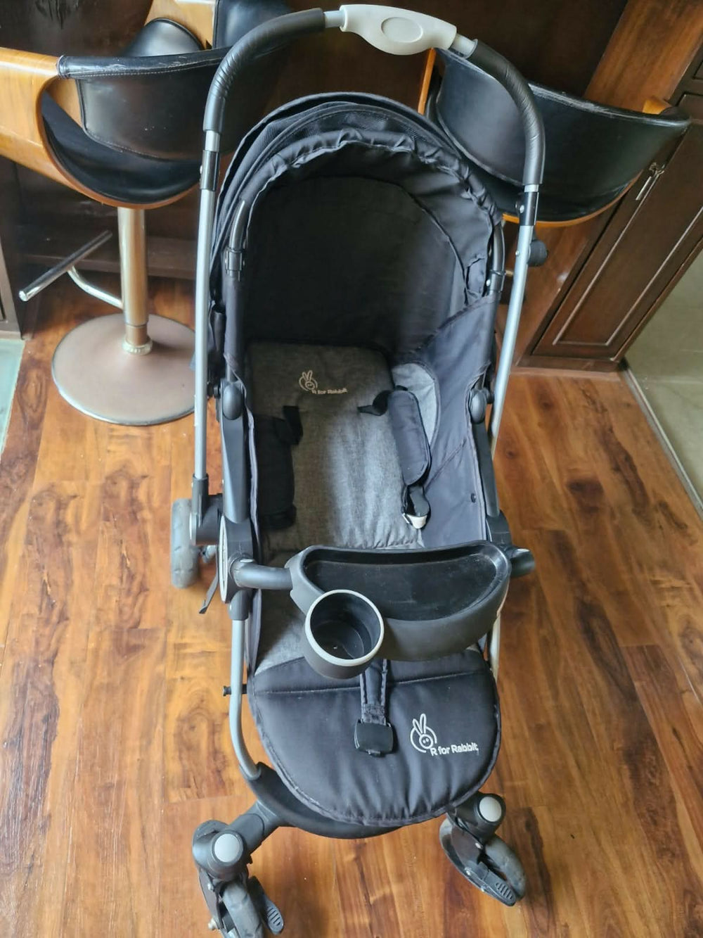 R FOR RABBIT Chocolate Ride Stroller/Pram For Kids - Reversible Handle, Multiple Recline Positions, Cup Holder with Meal Tray, 5 Point Safety Harness, Storage Basket