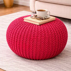 Knitted Cotton Heavy Pouf Stool – Premium Handcrafted Seating & Decor Accent