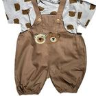 Baby romper with bear designs on a white background