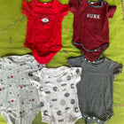 Babyhug Onesies (Set of 5) - Red, Maroon, Grey, White and Lining