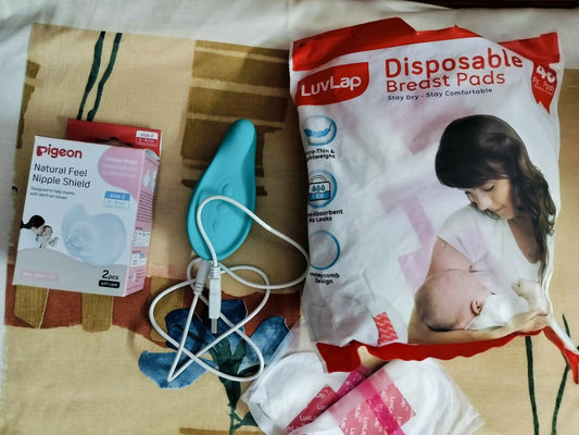 LAVIE Lactation Massager With LUVLAP Disposable Breast Pads And PIGEON