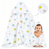 COCOSHELL Muslin Cotton Hooded Towel 70X70 Cm  Single Layer Towel