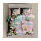 King size bedsheet with deer and monkey design 