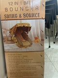 HONEY BEE 12-in-1 baby bouncer, swing and bounce seat for babies, multifunctional baby rocker, portable infant bouncer chair, soothing baby swing
