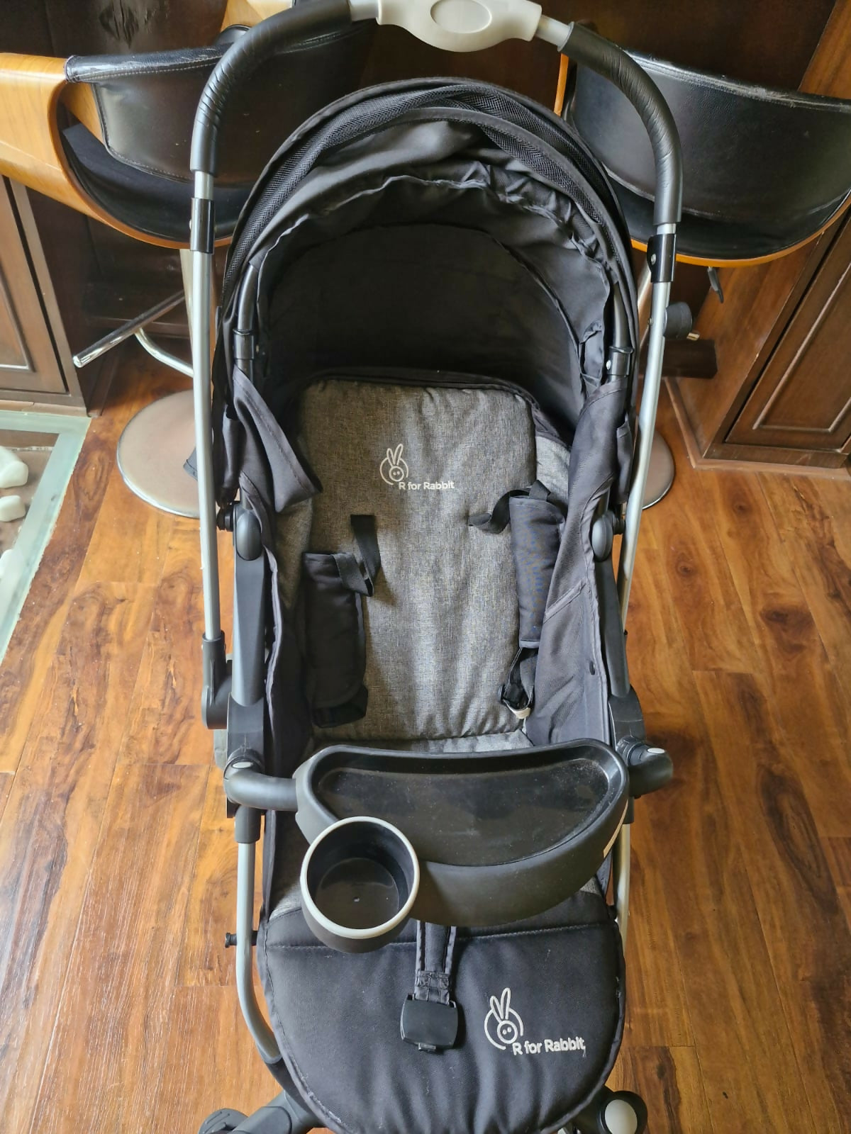 R FOR RABBIT Chocolate Ride Stroller/Pram For Kids - Reversible Handle, Multiple Recline Positions, Cup Holder with Meal Tray, 5 Point Safety Harness, Storage Basket