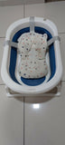 Babyhug Foldable Bathtub with Printed Cushion - Blue White