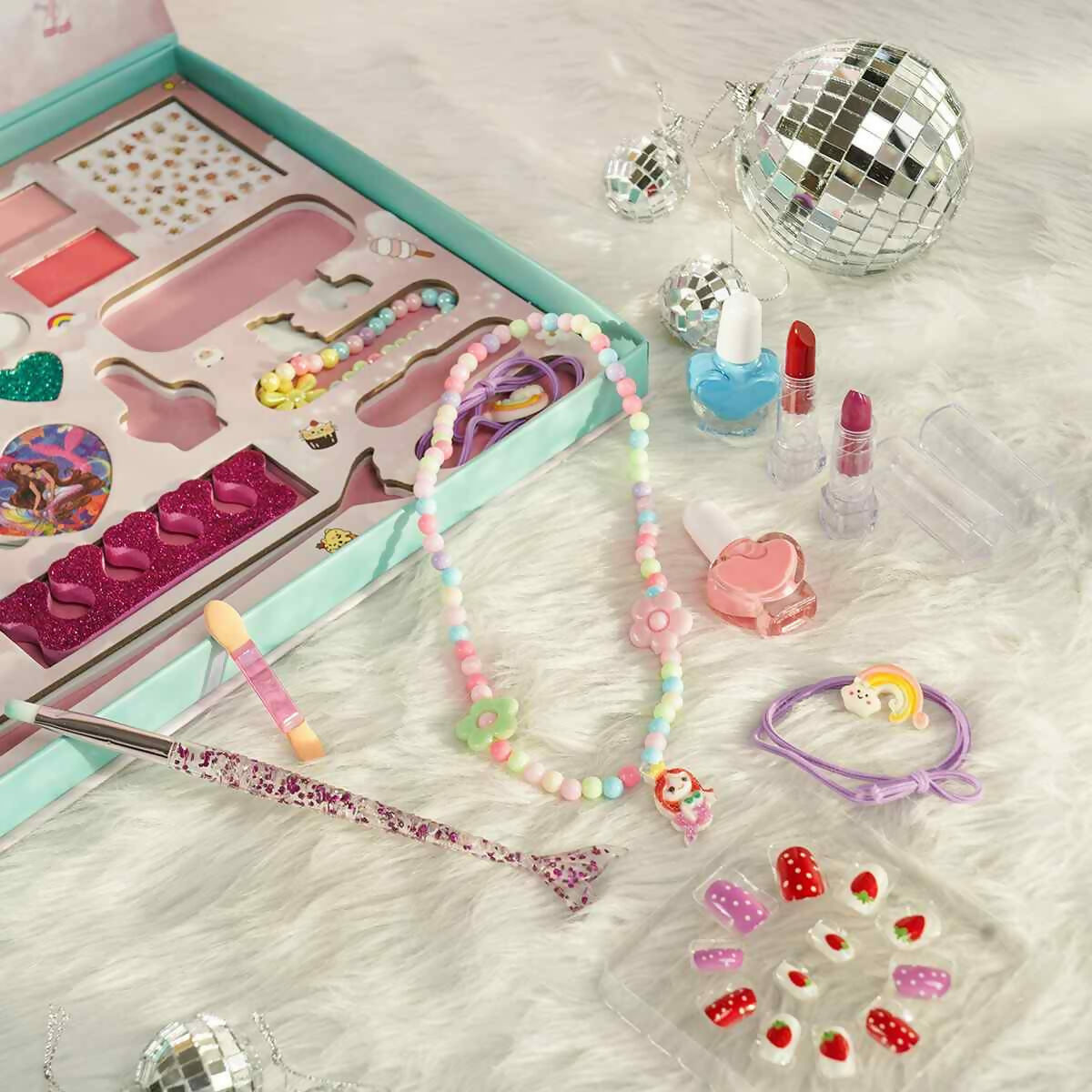 This toy child accessories and makeup playset specially designed for little girls age 3-12.