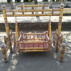 Wooden Pure Teak Wood Big Cradle With Parna