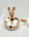 Crochet Booties and Bunny Rattle Set with Basket – Handmade, Soft & Adorable Gift for Babies