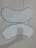 Babyhug cotton burp cloth set with bear print in navy blue and white, gently used with slight stain on one cloth, soft and absorbent fabric