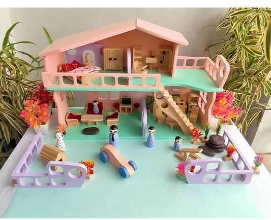 The Family House Wooden Doll House