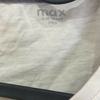 Children's white shirt with 'max' branding on a hanger