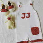 Crochet Romper, Booties & Bear Set