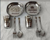 Personalised Stainless Steel Snack Plate, Glass, Spoon, and Fork Set